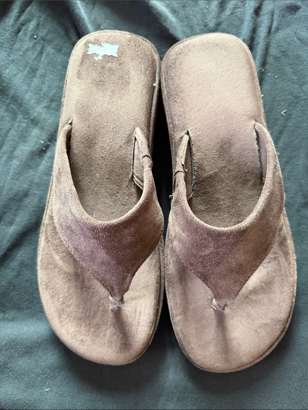 Brown Suede Women's Flip Flop Sandals - Brand Unspecified